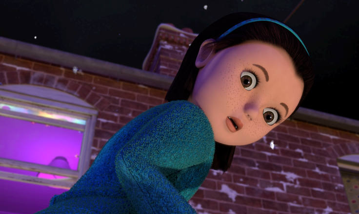 Girl looking down while sitting on a roof