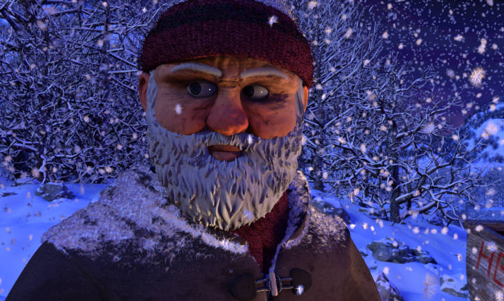 Bearded man in the snow